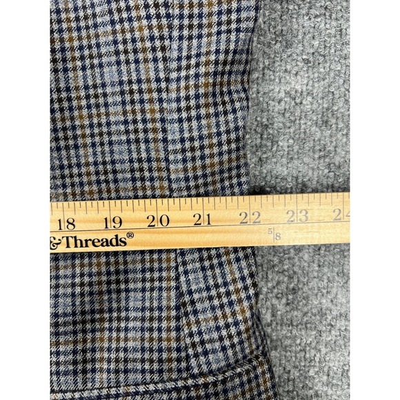 Brooks Brothers Blazer 45R 1818 Madison Sport Coat Grey Blue Plaid Italian Wool - Picture 11 of 13